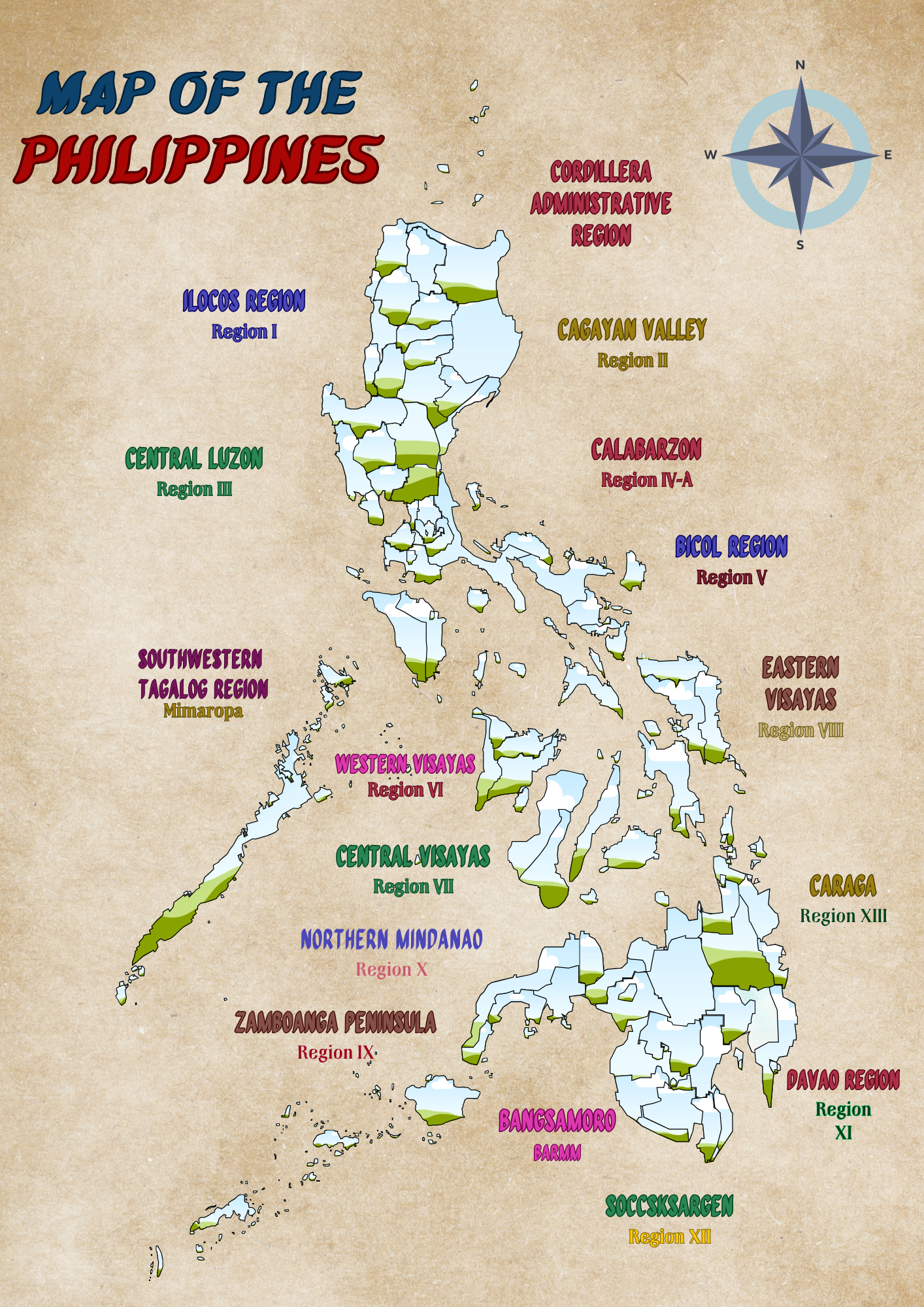 Philippines Map Travel Photo Collage | Editable in Canva