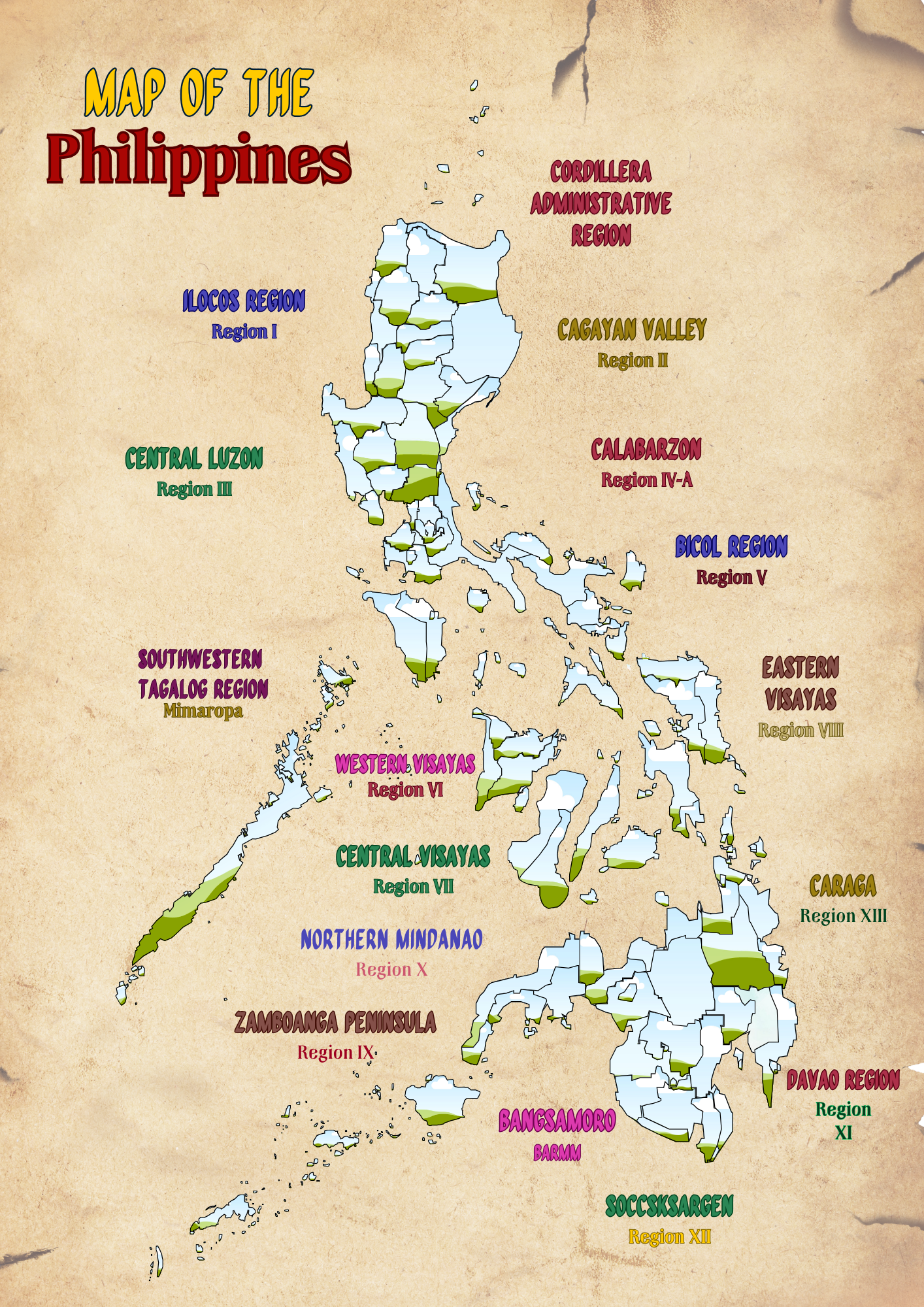 Philippines Map Travel Photo Collage | Editable in Canva